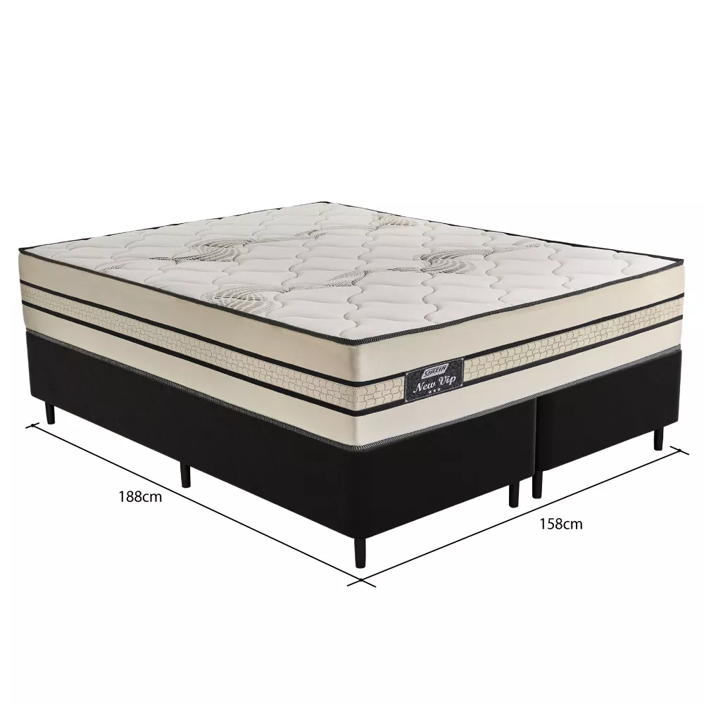 Cama Box Queen 158cm Molas Ensacadas New Vip 2CEN Gazin