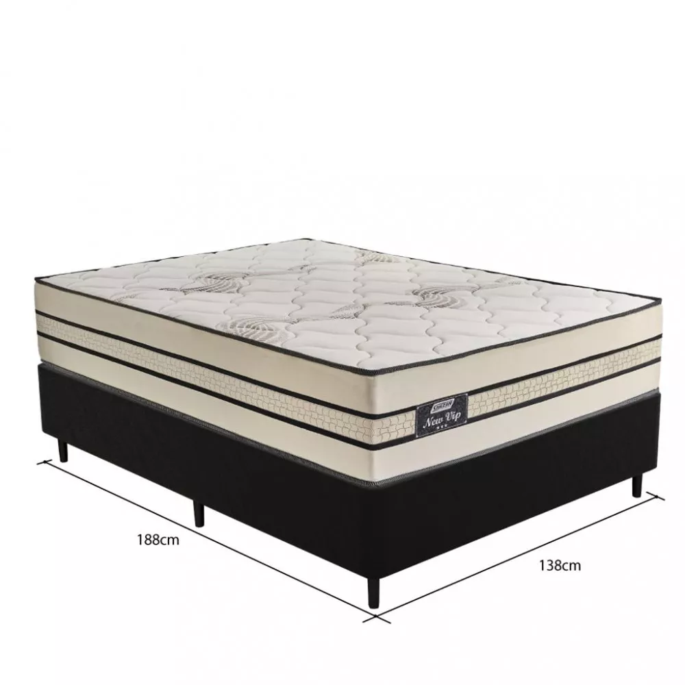 Cama Box Casal 138cm Molas Ensacadas New Vip 2CEN Gazin
