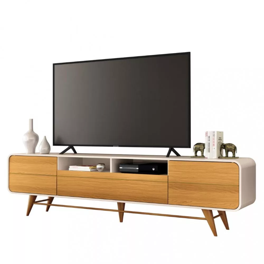 Rack para Tv até 85 Polegadas 3 Portas com Pés Época HB Móveis