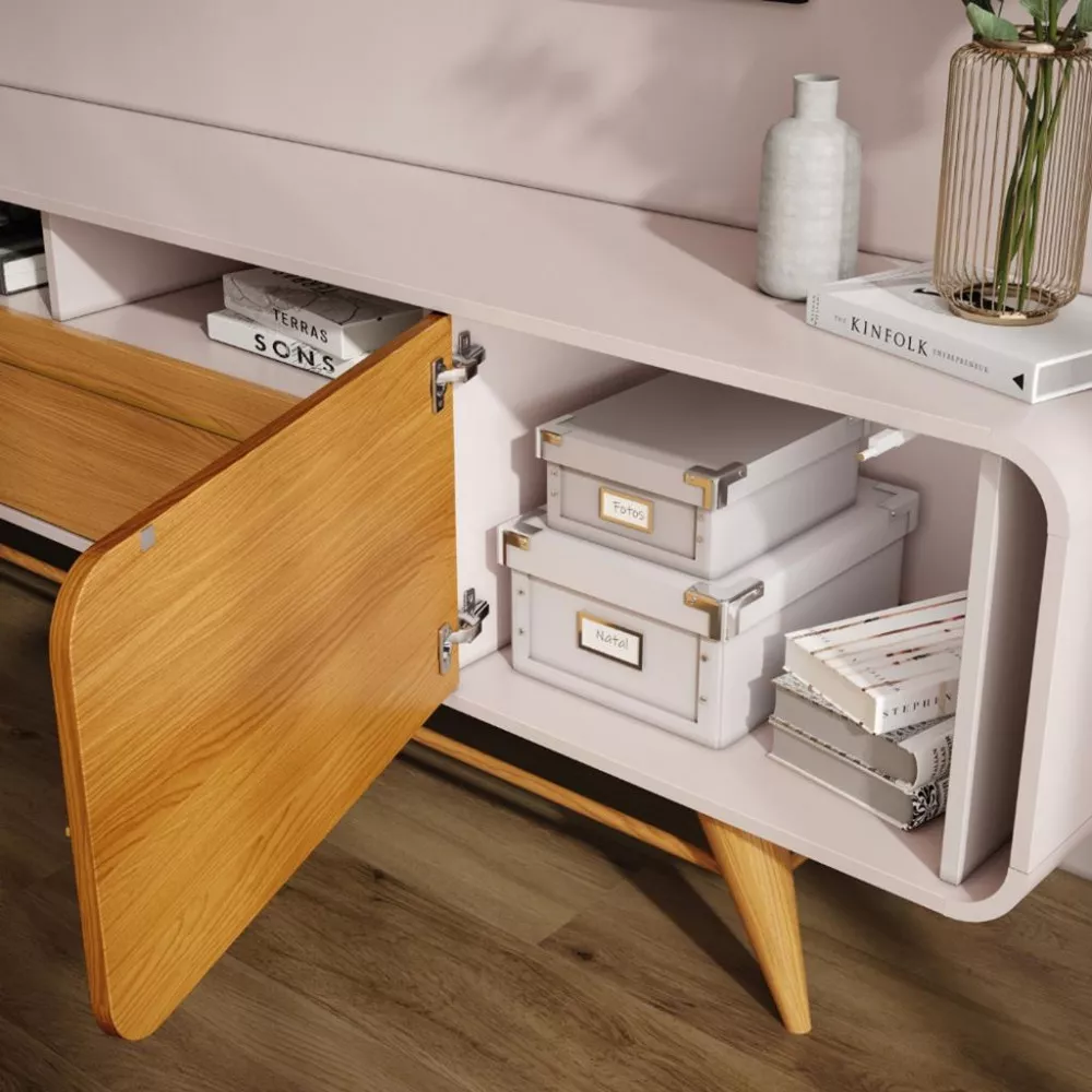 Rack para Tv até 85 Polegadas 3 Portas com Pés Época HB Móveis