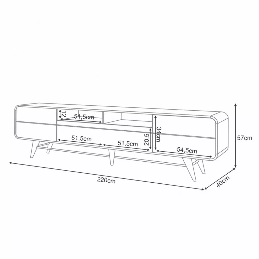 Rack para Tv até 85 Polegadas 3 Portas com Pés Época HB Móveis