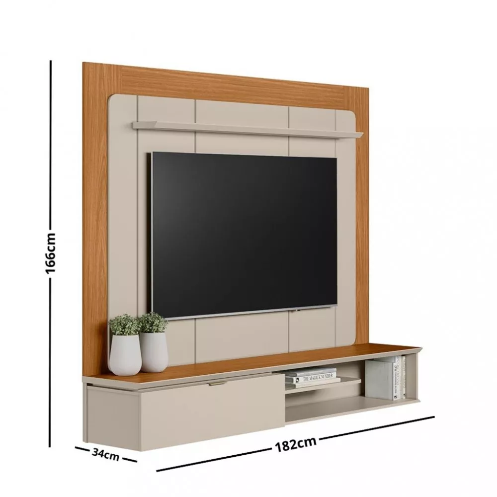 Painel para TV até 65 Polegadas 1 Porta Lugano Linea Brasil