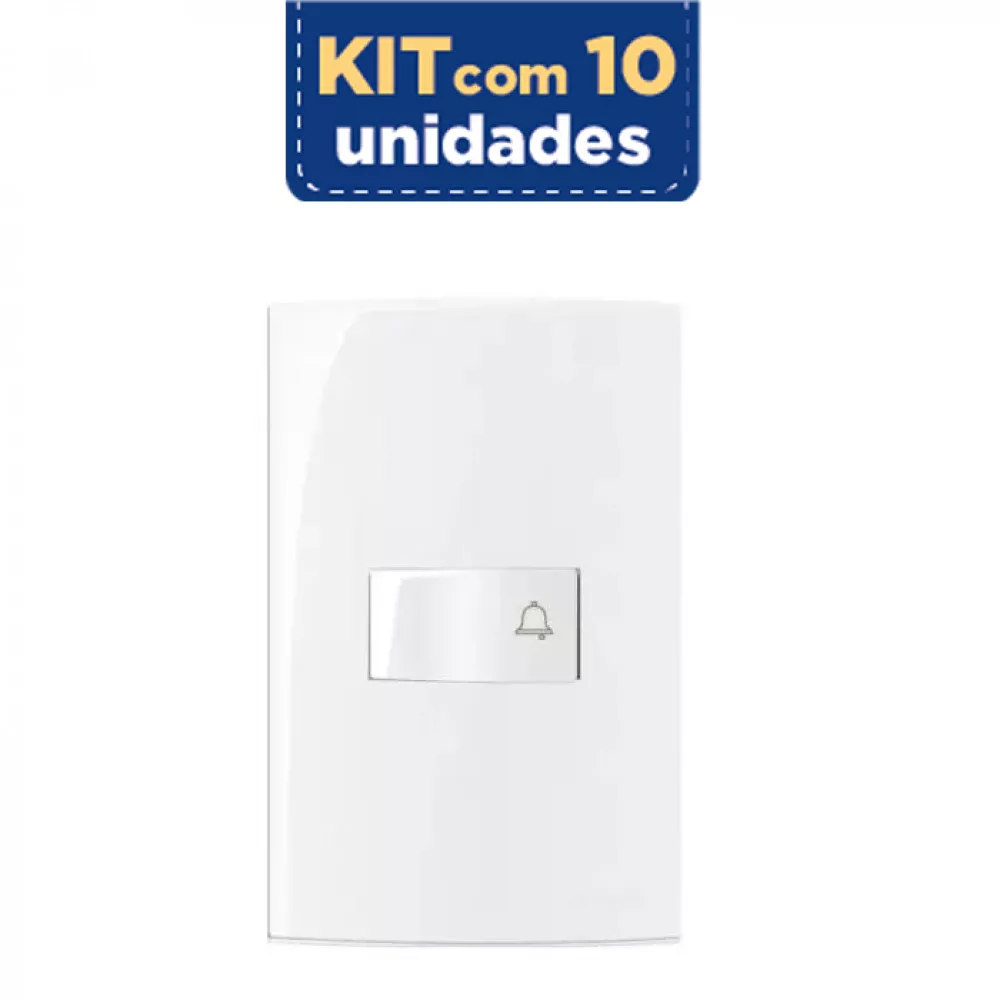 Pulsador Campainha Alto Brilho Sleek Margirius Kit Com 10