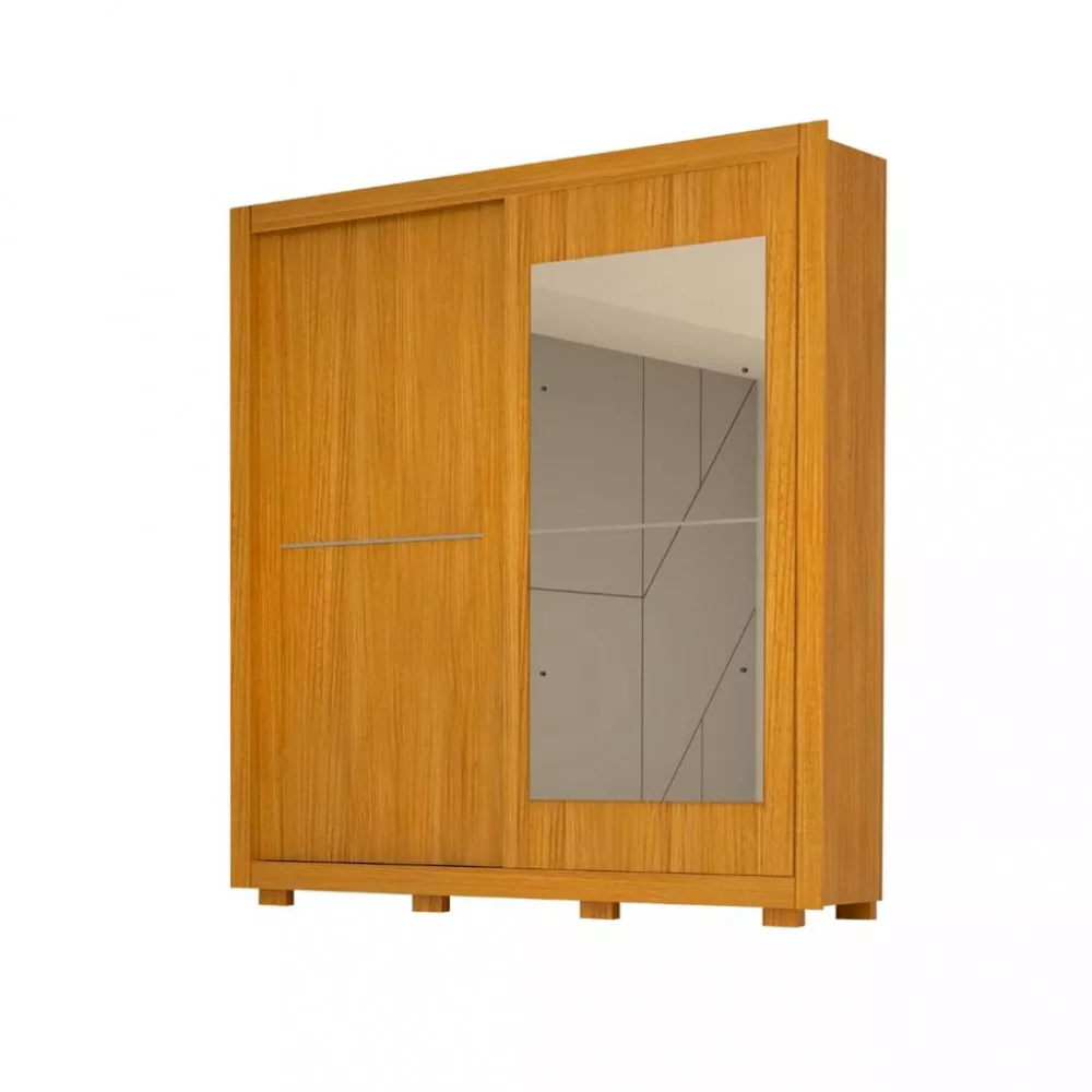 Image 1 of 4 of Guarda Roupas Casal 2 Portas de Correr 3 Gavetas Com Espelho Nicole ACP