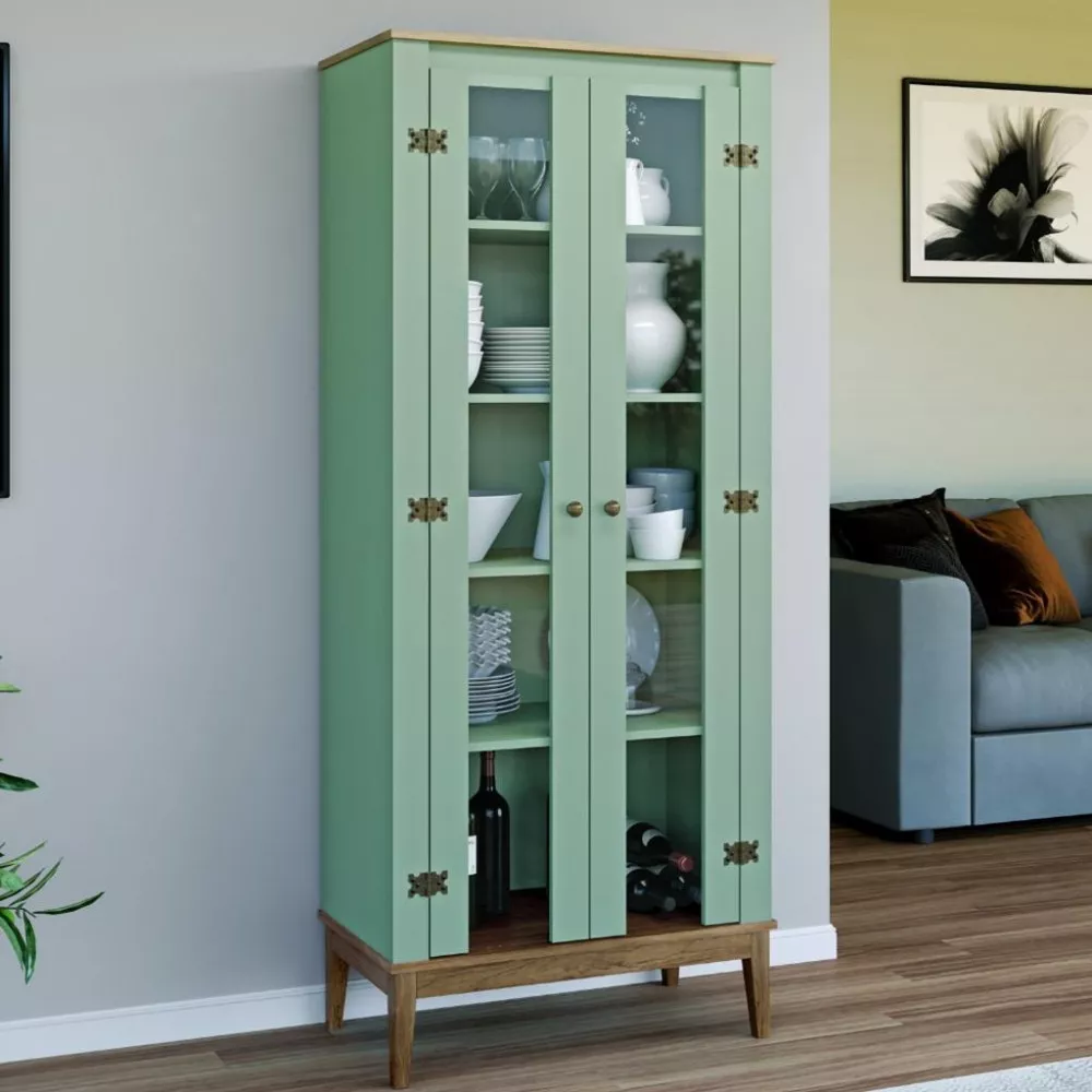Cristaleira com Vidro 2 Portas Colonial MB 1019 Movelbento