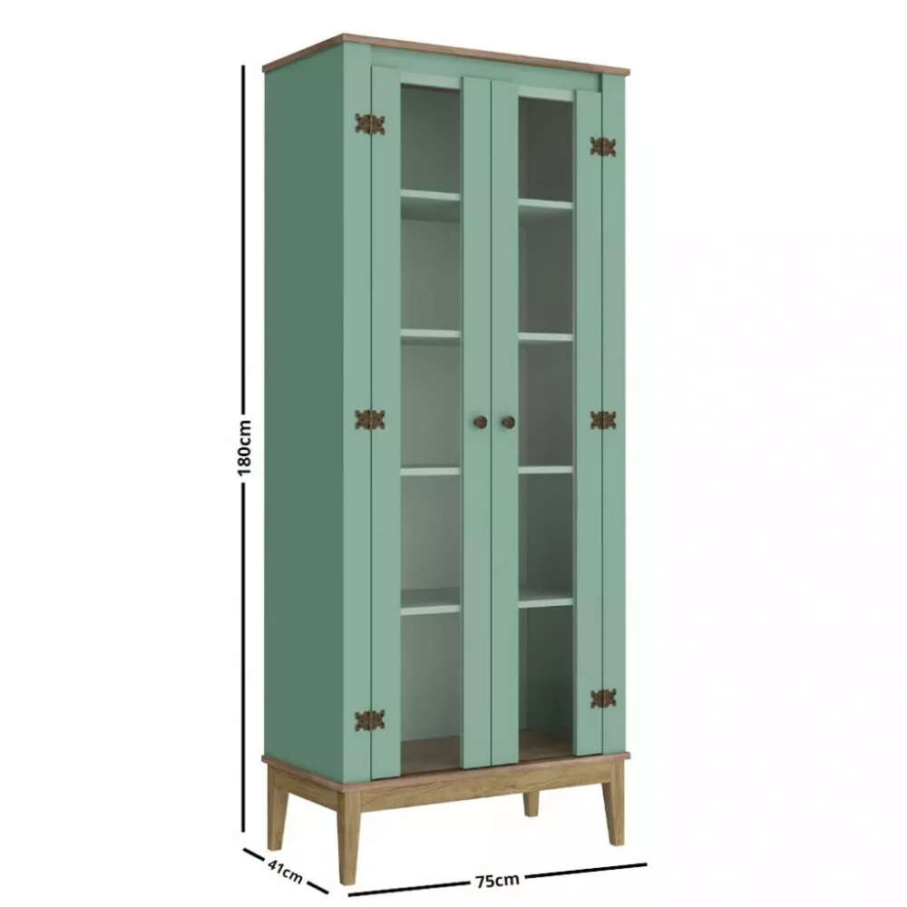 Cristaleira com Vidro 2 Portas Colonial MB 1019 Movelbento