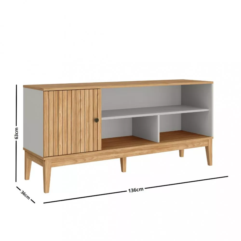 Rack para TV até 52 Polegadas 1 Porta com Pés MB1056 Movelbento