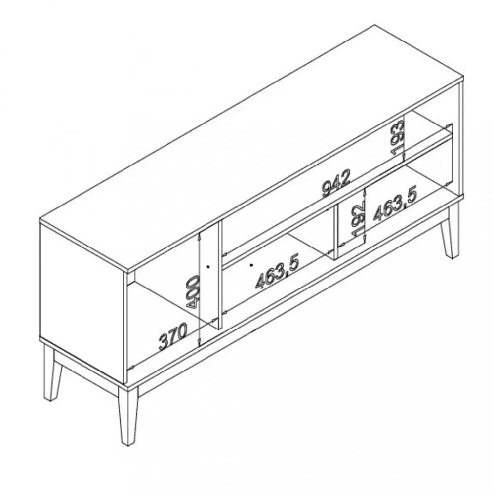 Rack para TV até 52 Polegadas 1 Porta com Pés MB1056 Movelbento