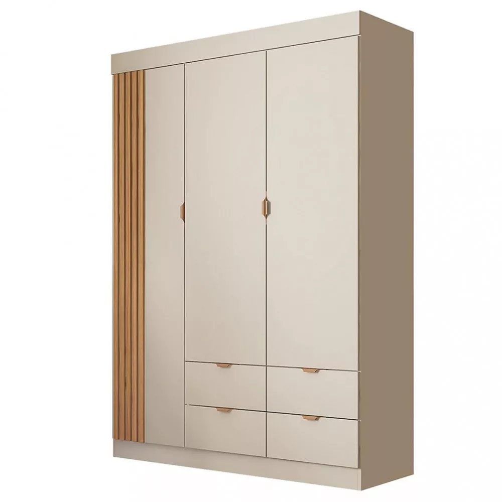 Guarda Roupa Infantil 3 Portas 4 Gavetas Ripado Ayla Phoenix Baby