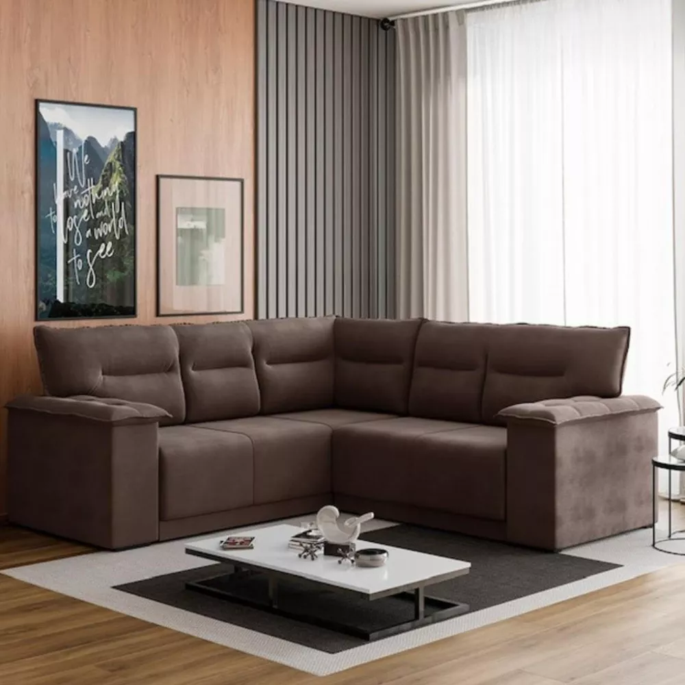 Sofá de Canto 5 Lugares Retratil Coliseu Flash