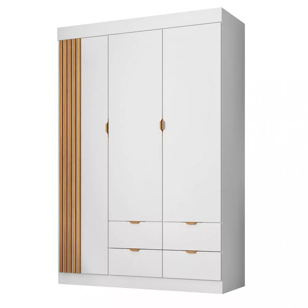 Guarda Roupa Infantil 3 Portas 4 Gavetas Ripado Ayla Phoenix Baby