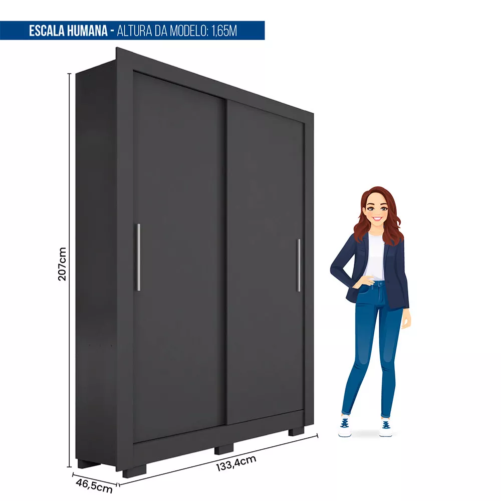 Guarda Roupa 2 Portas 4 Gavetas com Santiago Caemmun