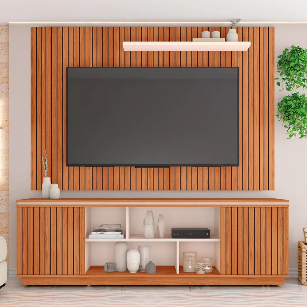 Composição Rack Simetria com Painel Aegon para Tv até 70 Polegadas Caemmun