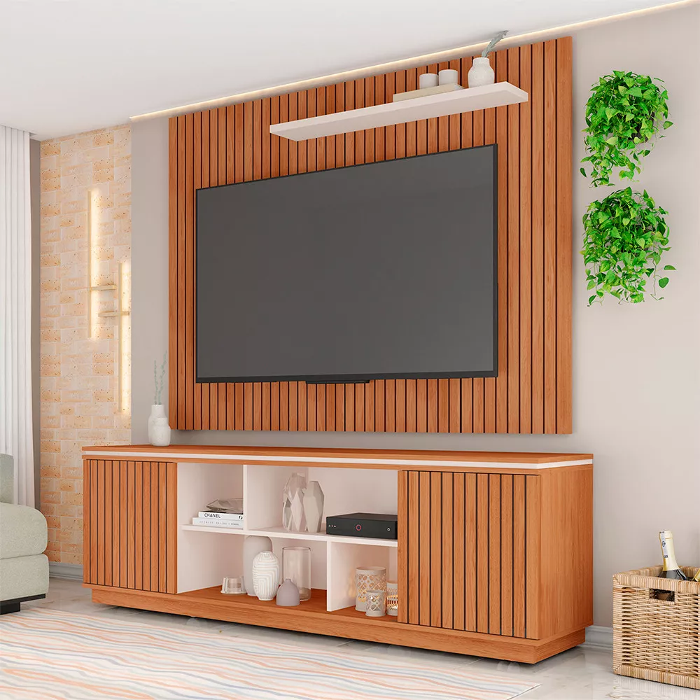 Composição Rack Simetria com Painel Aegon para Tv até 70 Polegadas Caemmun