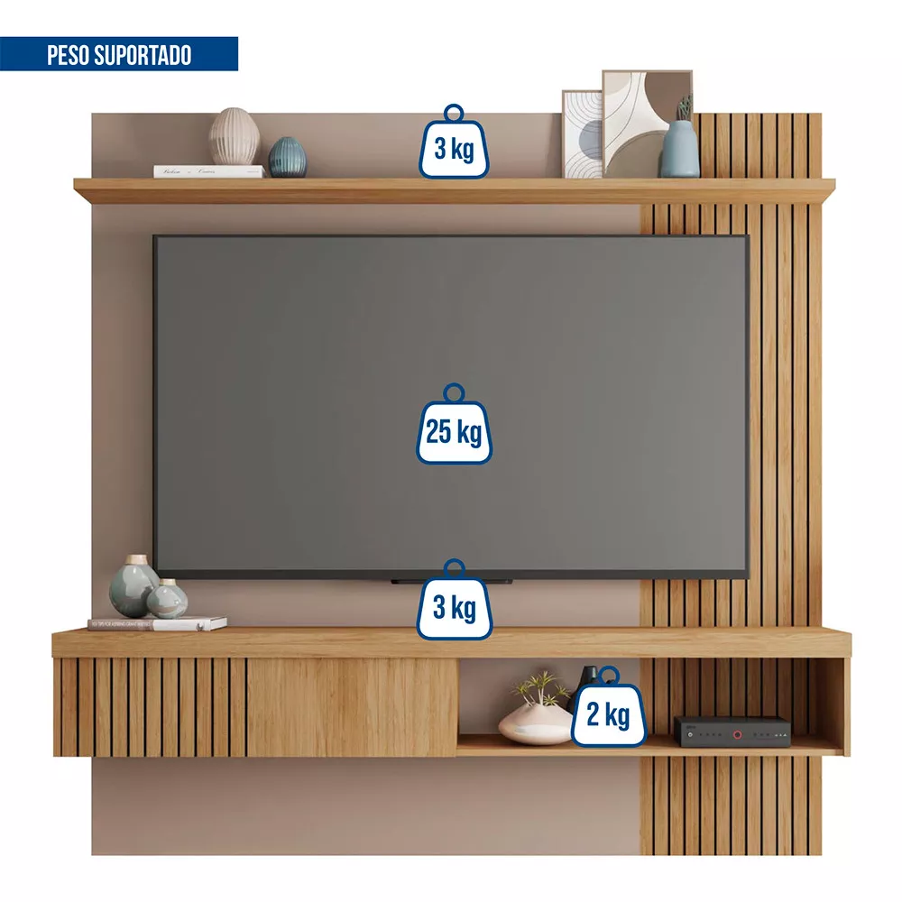Painel para Tv até 65 Polegadas Jade 1.8 Caemmun