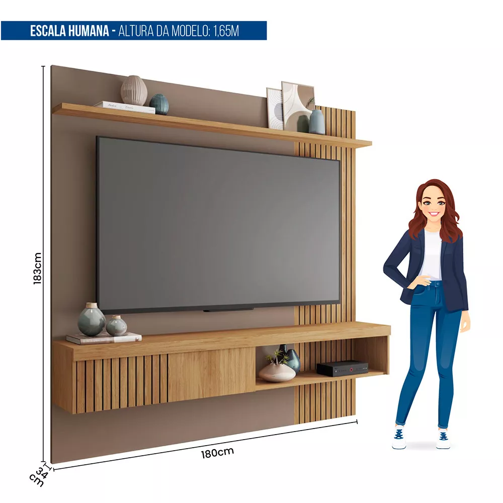 Imagem 8 de 9 de Painel para Tv até 65 Polegadas Jade 1.8 Caemmun