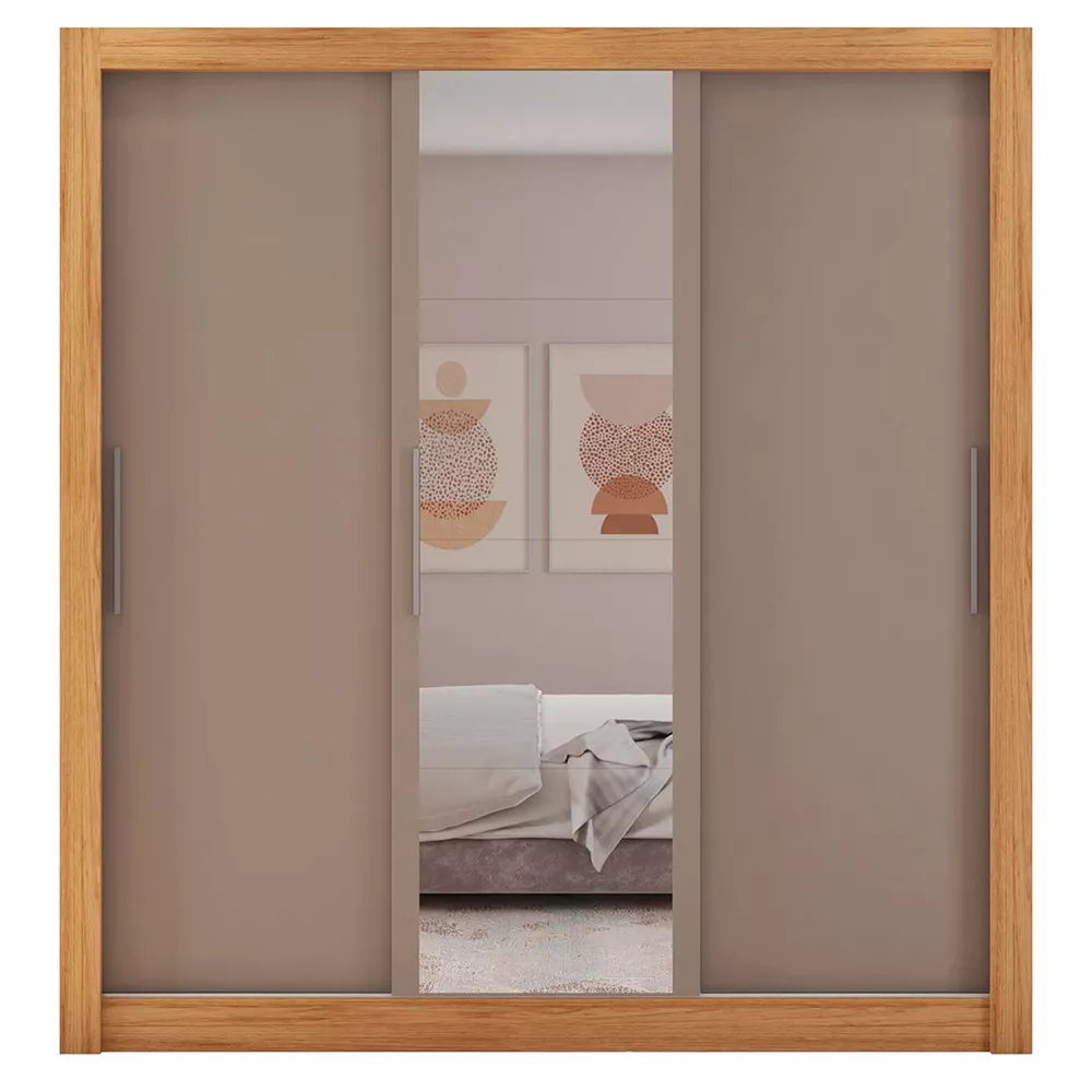 Guarda Roupa com Espelhos 3 Portas 4 Gavetas Santiago Caemmun