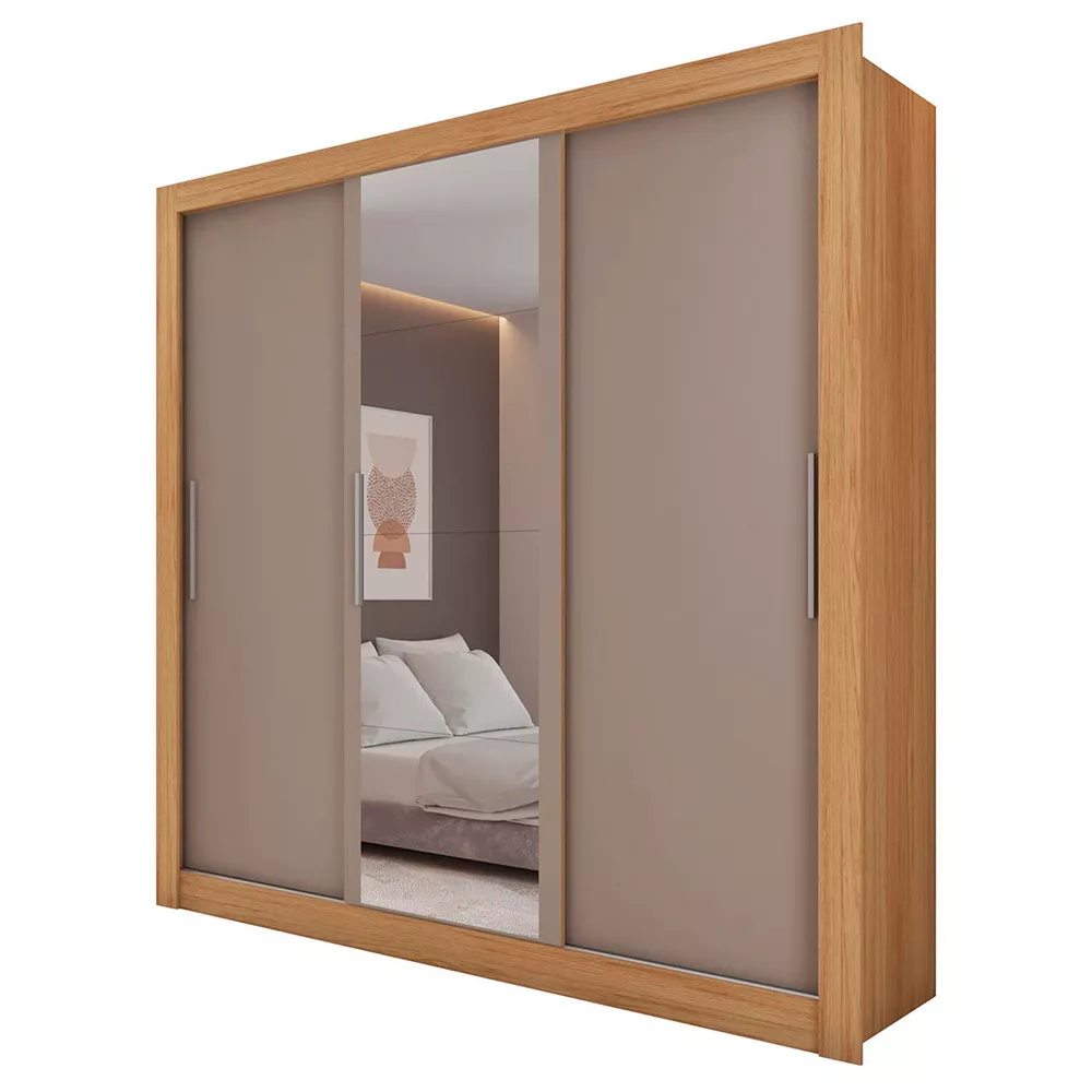 Guarda Roupa com Espelhos 3 Portas 4 Gavetas Santiago Caemmun