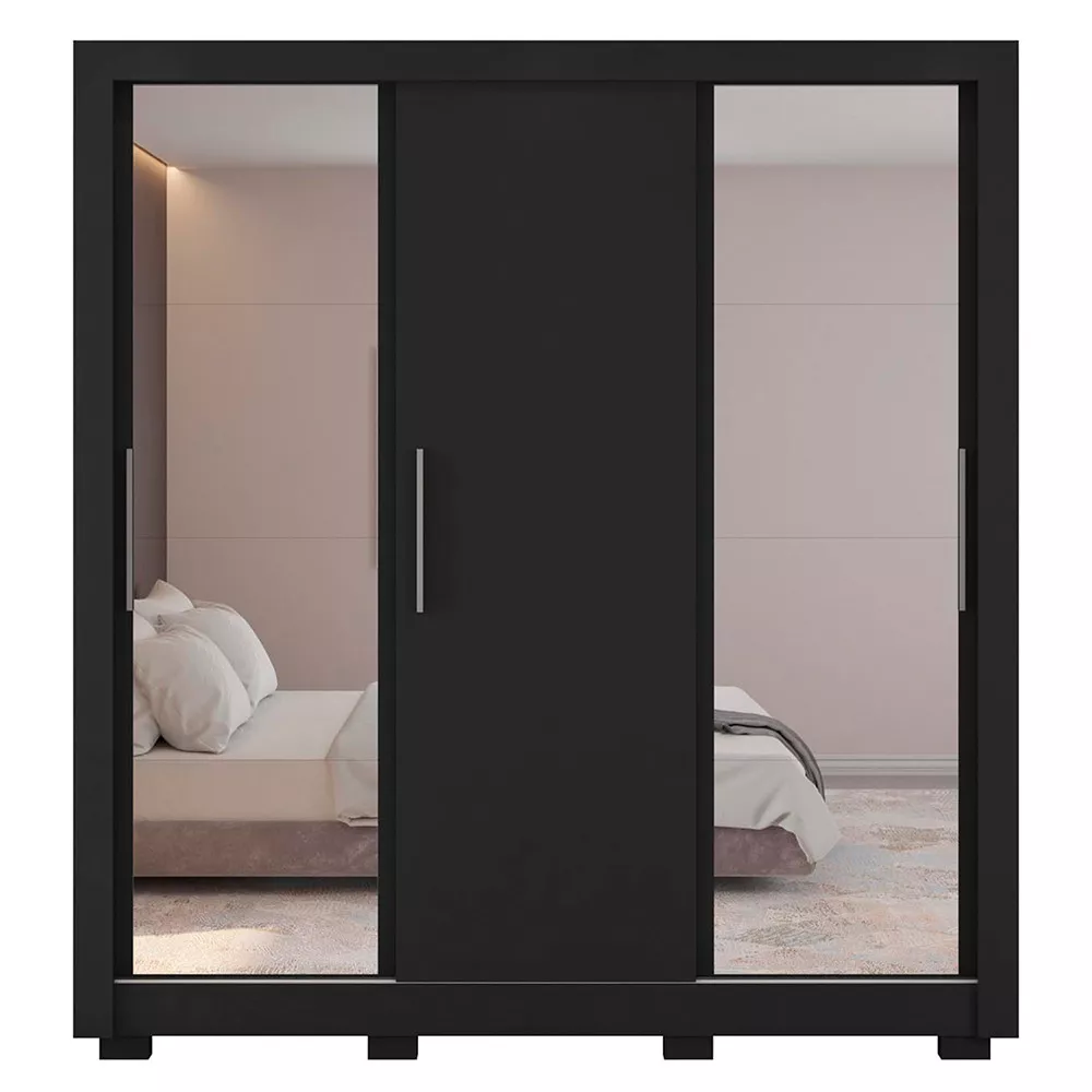 Guarda Roupa com Espelhos 3 Portas 2 Gavetas com Pés Santiago Caemmun