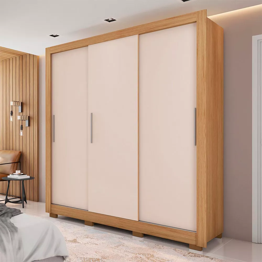 Guarda Roupa 3 Portas 2 Gavetas com Pés Santiago Caemmun