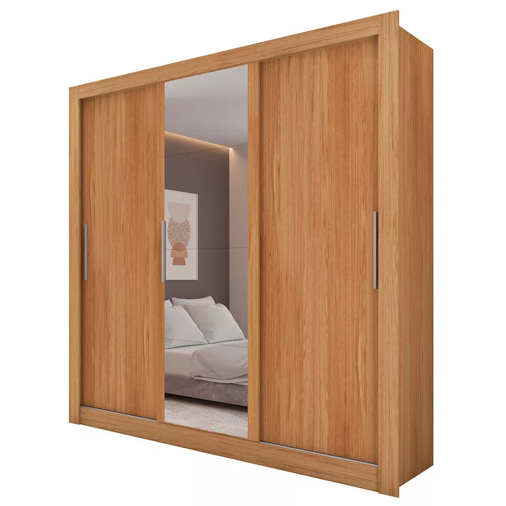Guarda Roupa com Espelhos 3 Portas 2 Gavetas Santiago Caemmun