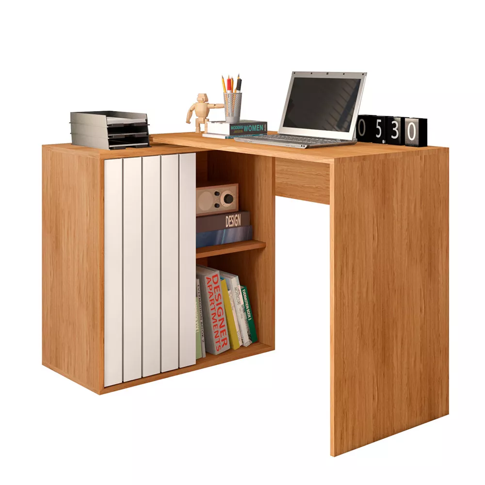 Escrivaninha para Escritório com 1 Porta Ripada Tech Caemmun