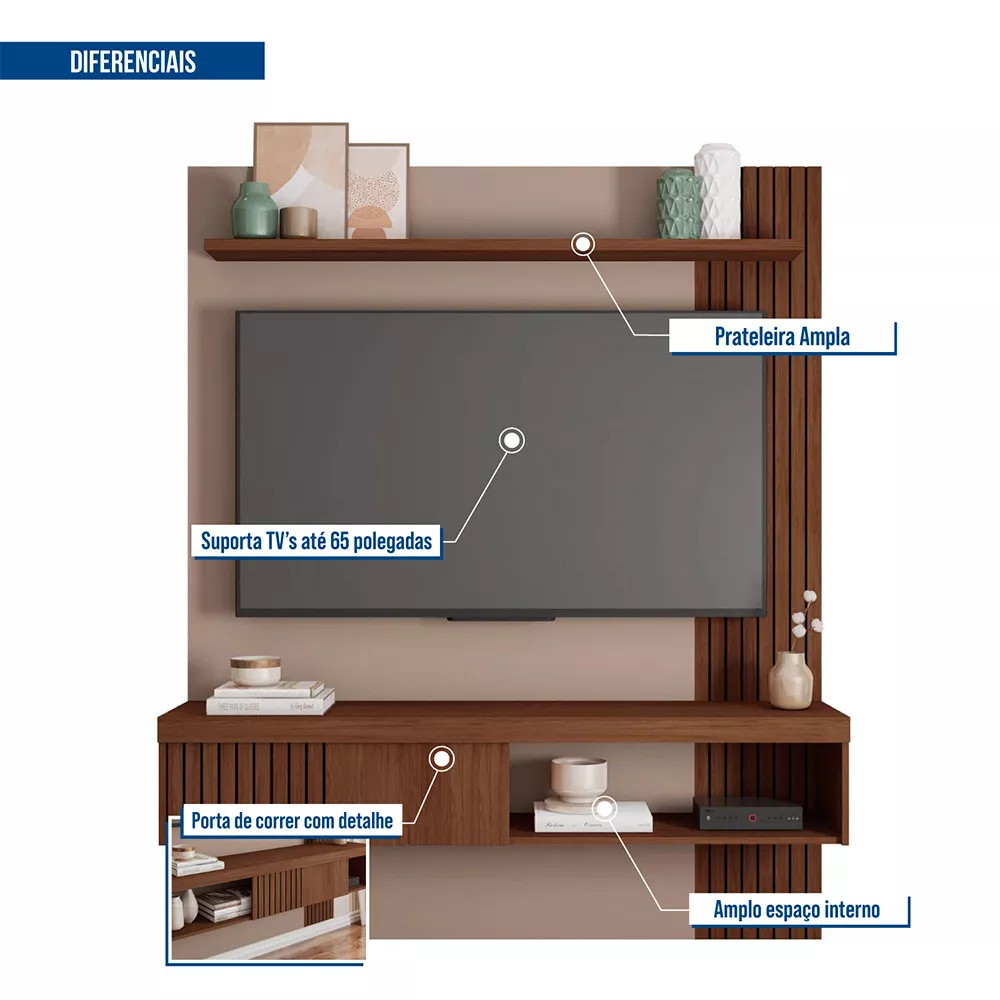 Painel para Tv até 65 Polegadas Jade 1.5 Caemmun