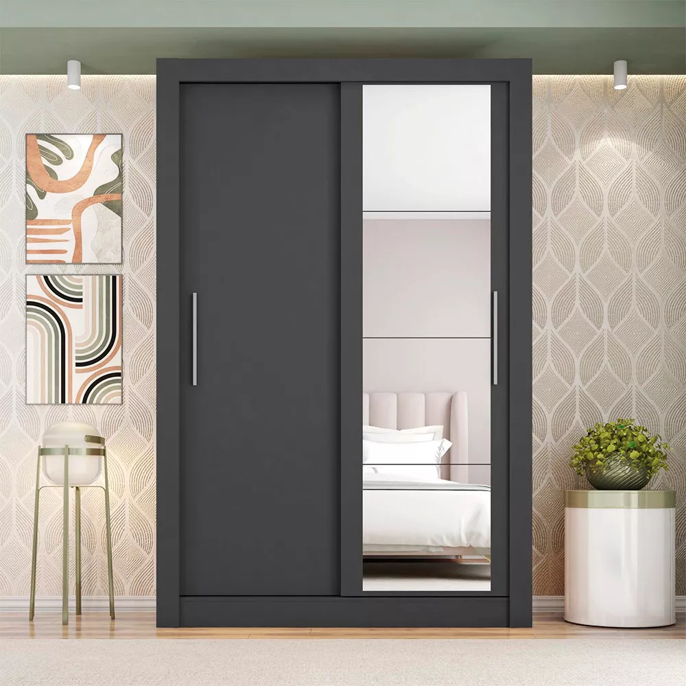 Guarda Roupa com Espelhos 2 Portas 2 Gavetas Santiago Caemmun