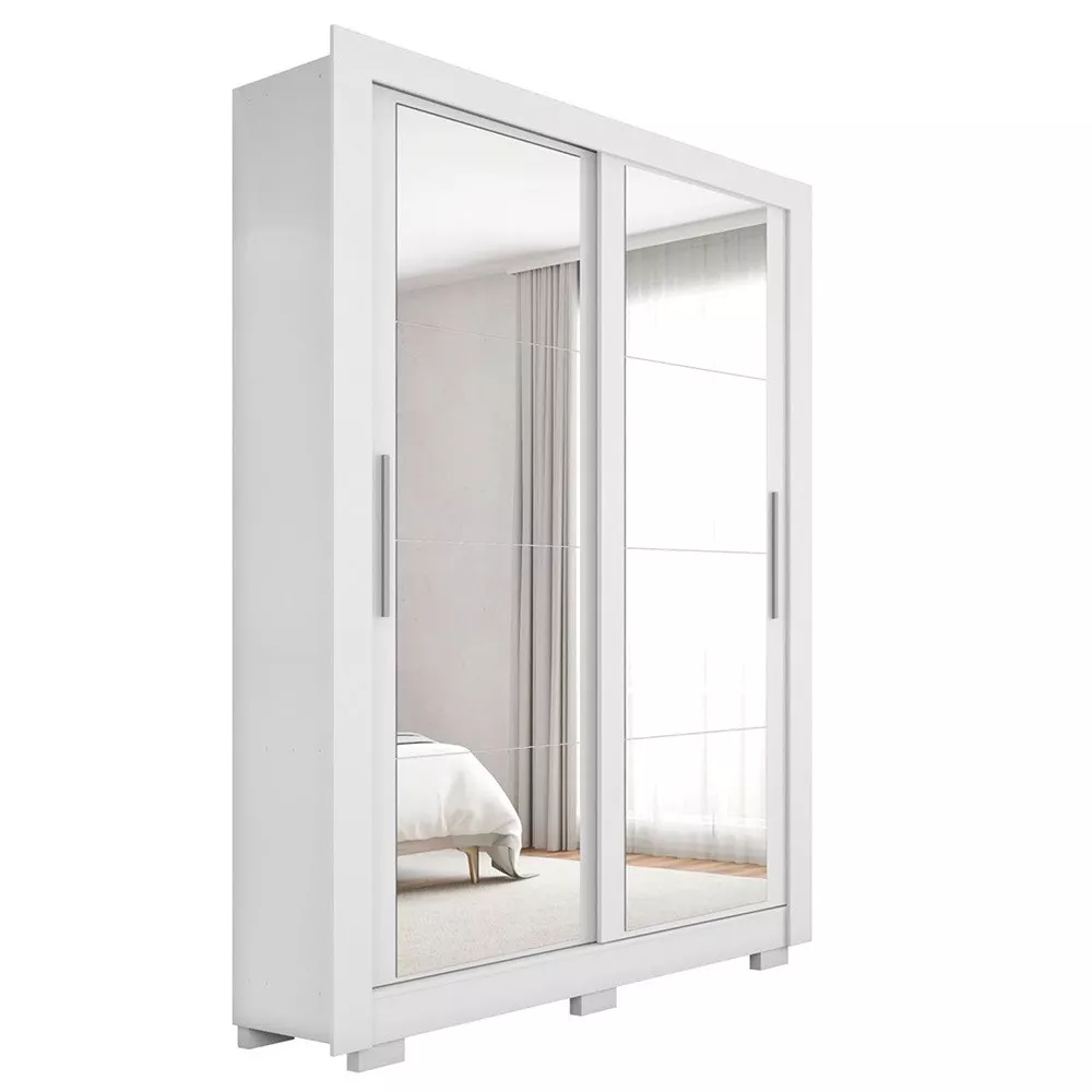 Guarda Roupa com Espelhos 2 Portas 2 Gavetas com Pés Santiago Caemmun