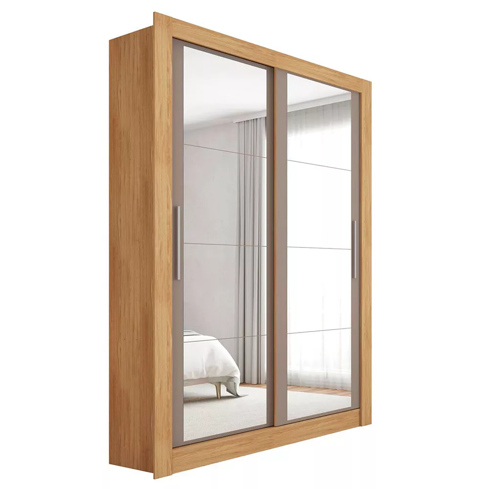 Guarda Roupa com Espelhos 2 Portas 2 Gavetas Santiago Caemmun
