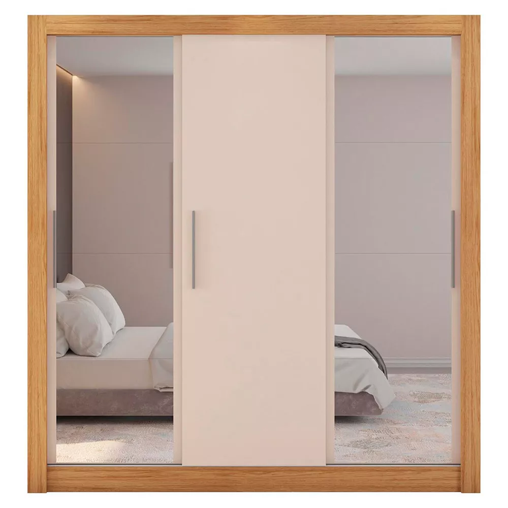 Guarda Roupa com Espelhos 3 Portas 2 Gavetas Santiago Caemmun