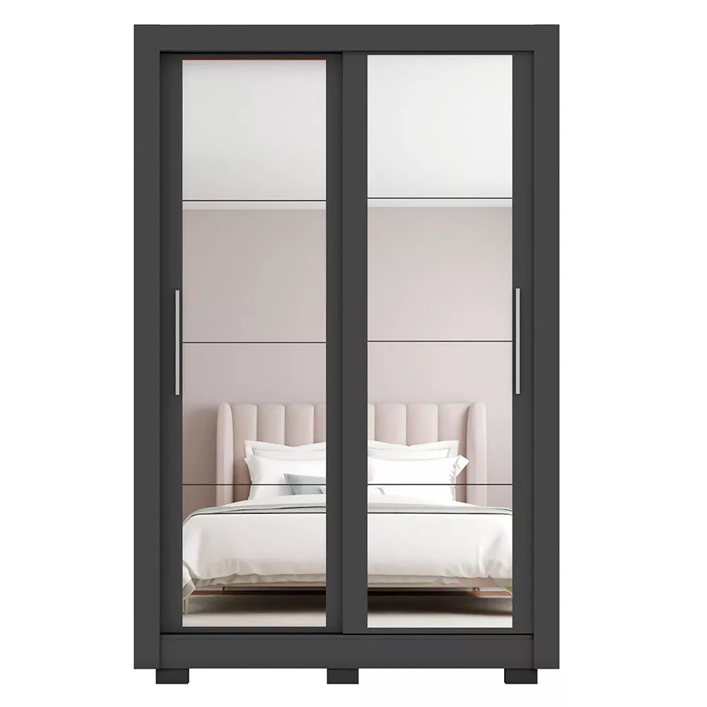 Guarda Roupa com Espelhos 2 Portas 4 Gavetas com Pés Santiago Caemmun