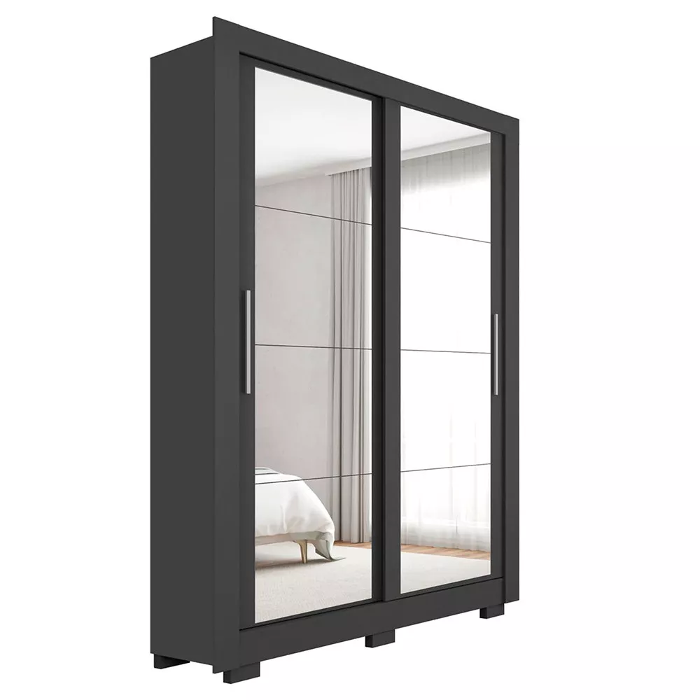 Guarda Roupa com Espelhos 2 Portas 4 Gavetas com Pés Santiago Caemmun