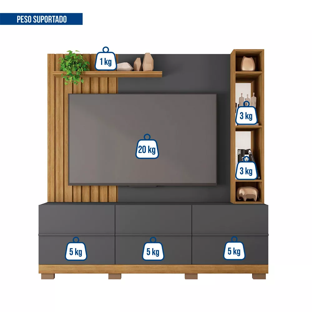 Painel Home Theater para Tv até 65 Polegadas Marty Caemmun