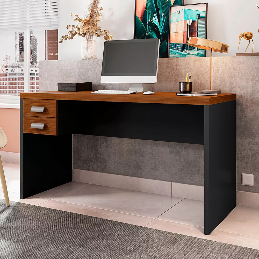 Mesa De Computador com Gaveteiro Escritório Studio 1.3 Caemmun