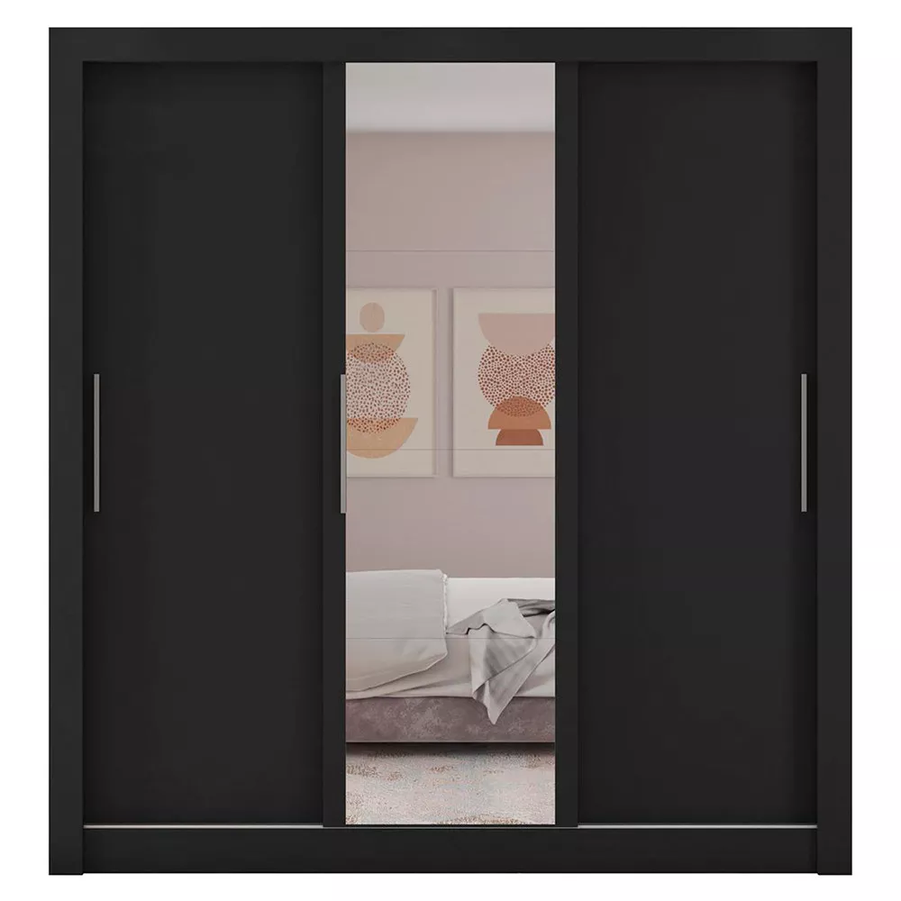 Guarda Roupa com Espelhos 3 Portas 2 Gavetas Santiago Caemmun