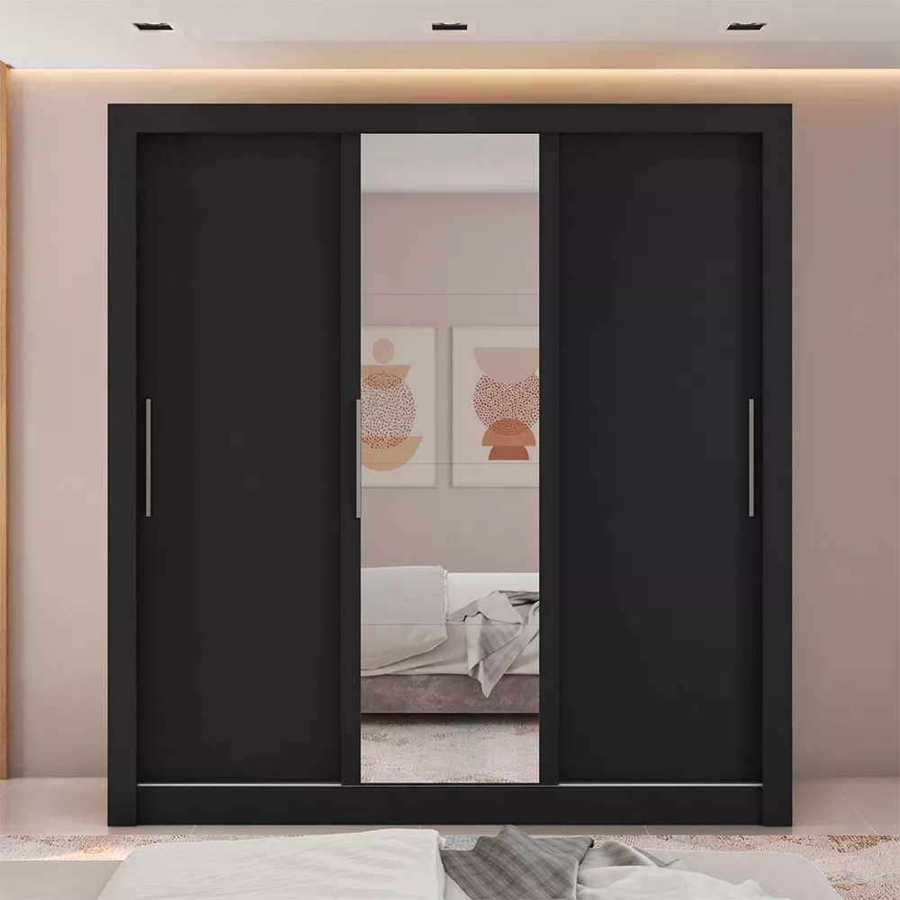 Guarda Roupa com Espelhos 3 Portas 2 Gavetas Santiago Caemmun