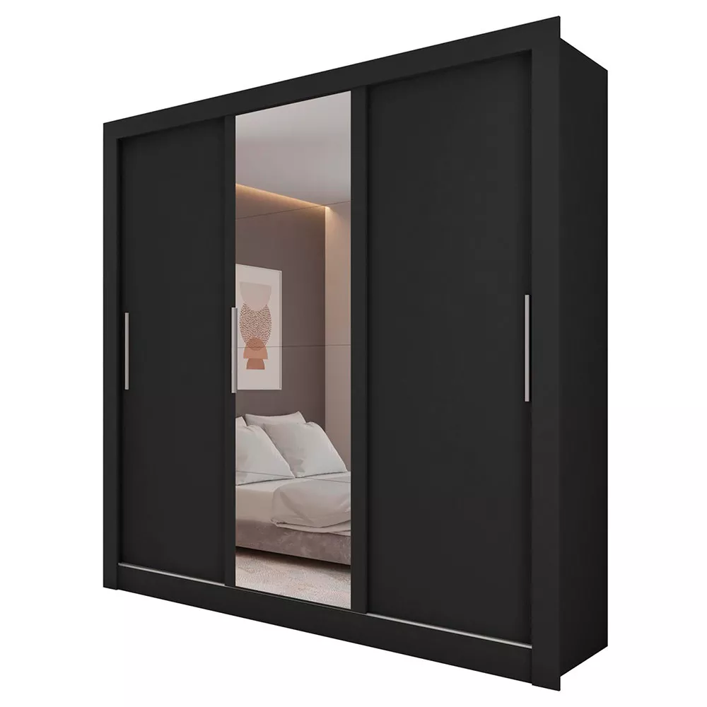 Guarda Roupa com Espelhos 3 Portas 2 Gavetas Santiago Caemmun