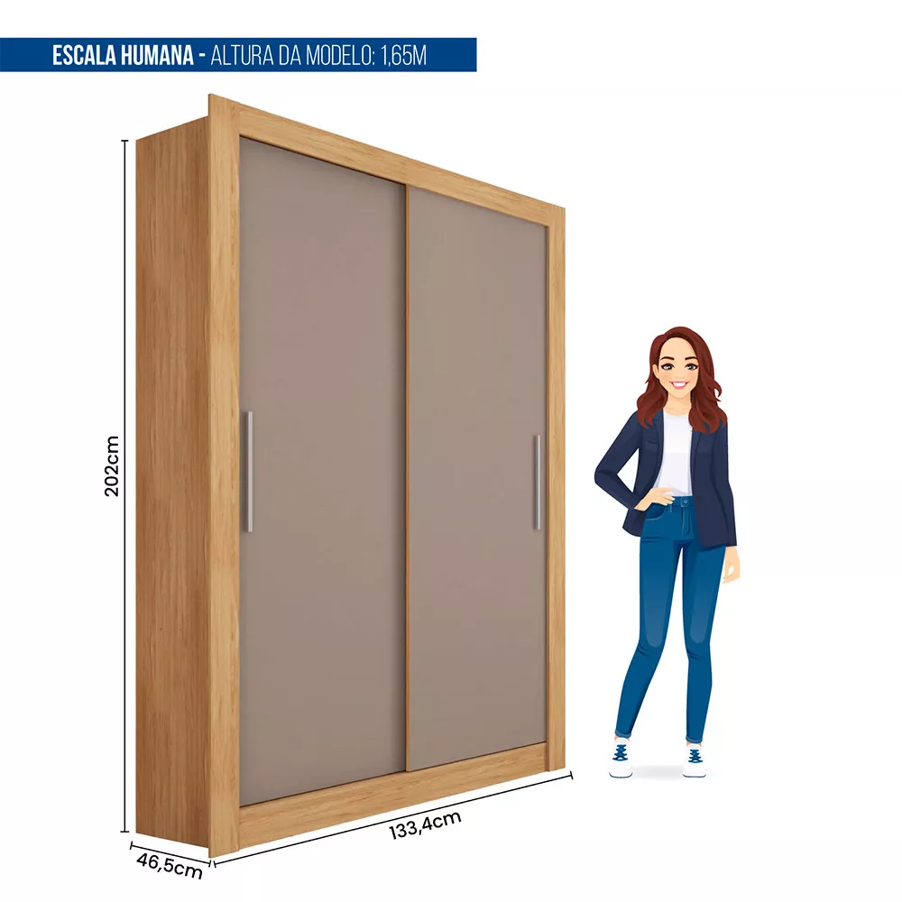 Guarda Roupa 2 Portas 4 Gavetas Santiago Caemmun