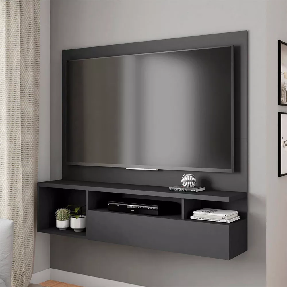 Painel para Tv até 55 Polegadas Nicho com Porta Basculante Brasil Caemmun
