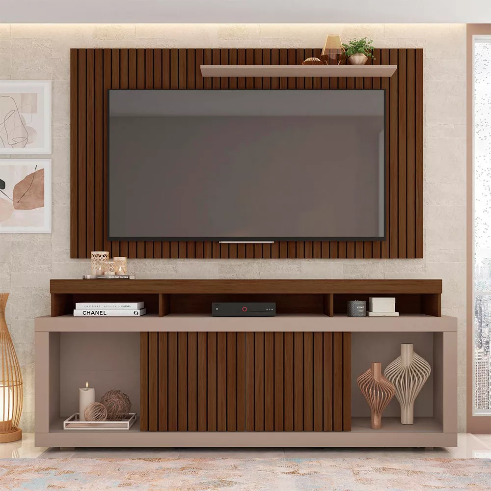 Rack com Painel para TV até 60 Polegadas New Oscar Caemmun