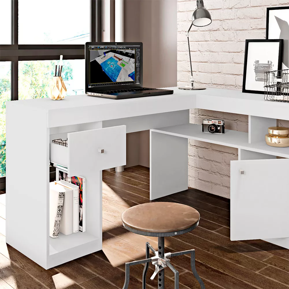 Mesa De Computador Com Porta e Gaveta Nilo Caemmun