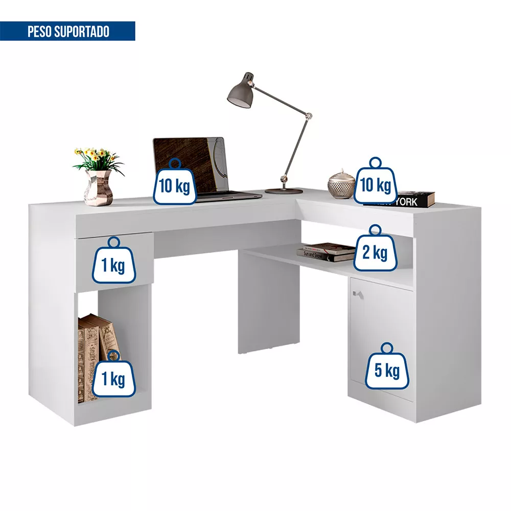 Mesa De Computador Com Porta e Gaveta Nilo Caemmun