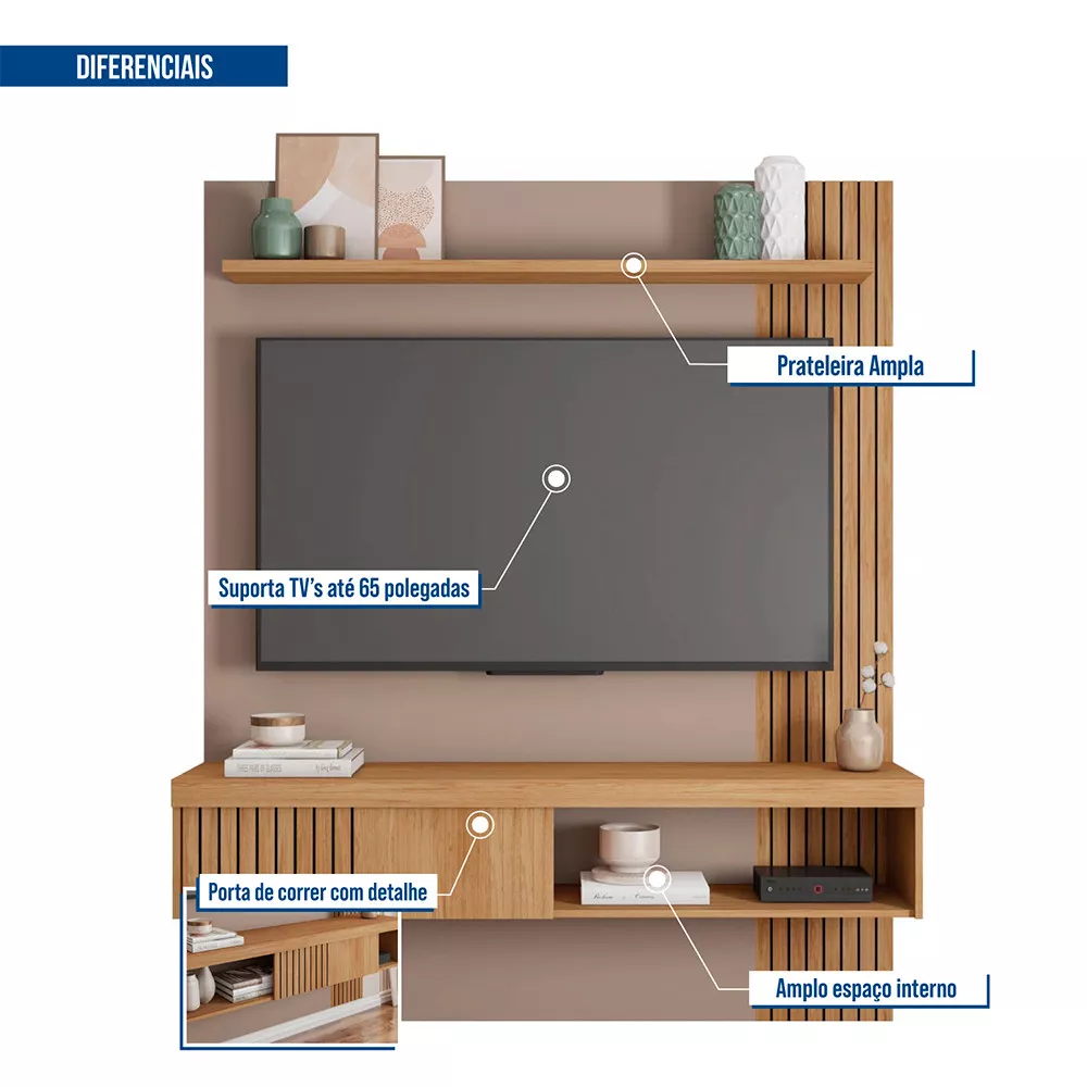 Painel para Tv até 65 Polegadas Jade 1.5 Caemmun