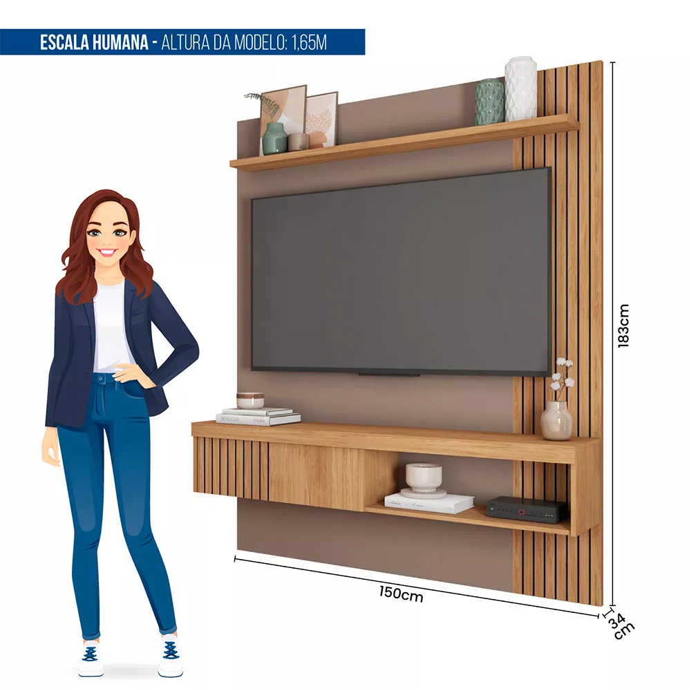 Imagem 8 de 9 de Painel para Tv até 65 Polegadas Jade 1.5 Caemmun