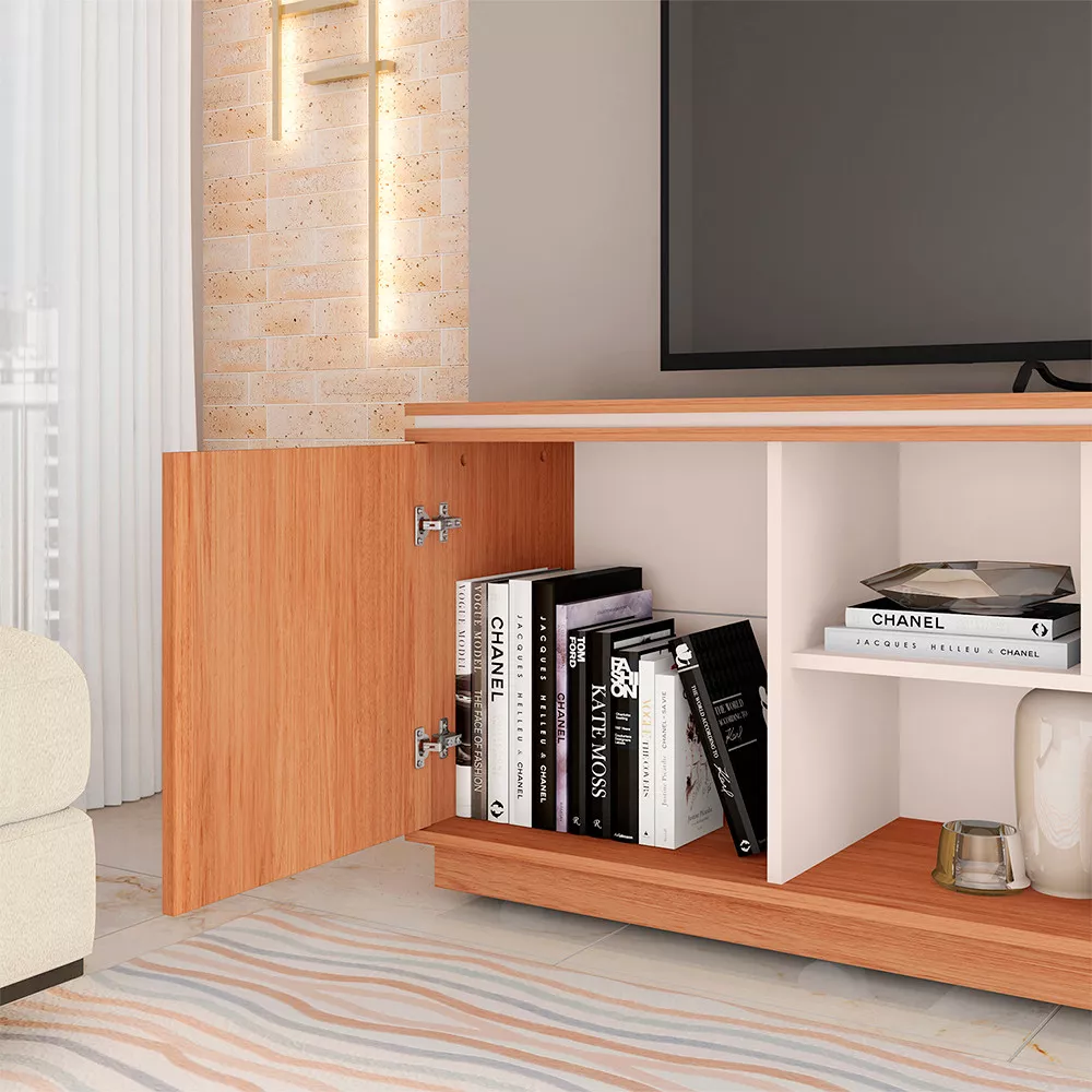 Rack Bancada para Tv até 75 Polegadas 2 Portas Simetria Caemmun