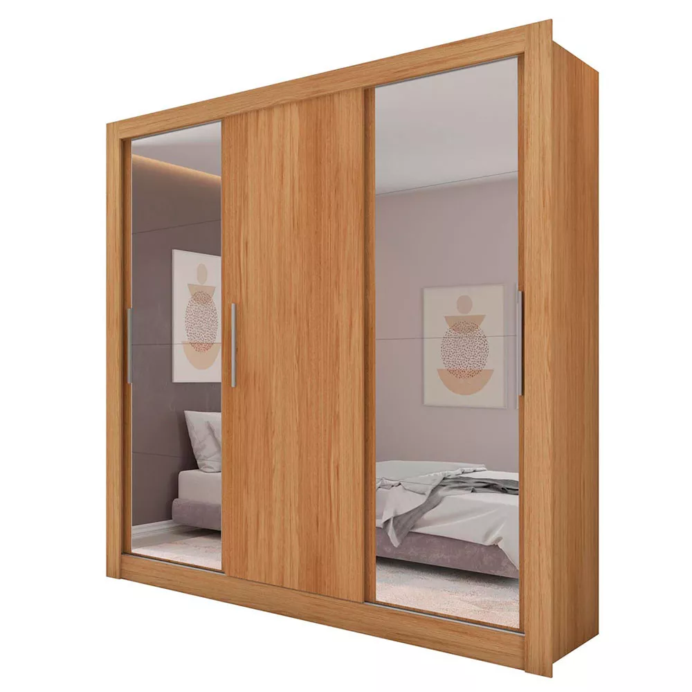 Guarda Roupa com Espelhos 3 Portas 4 Gavetas Santiago Caemmun