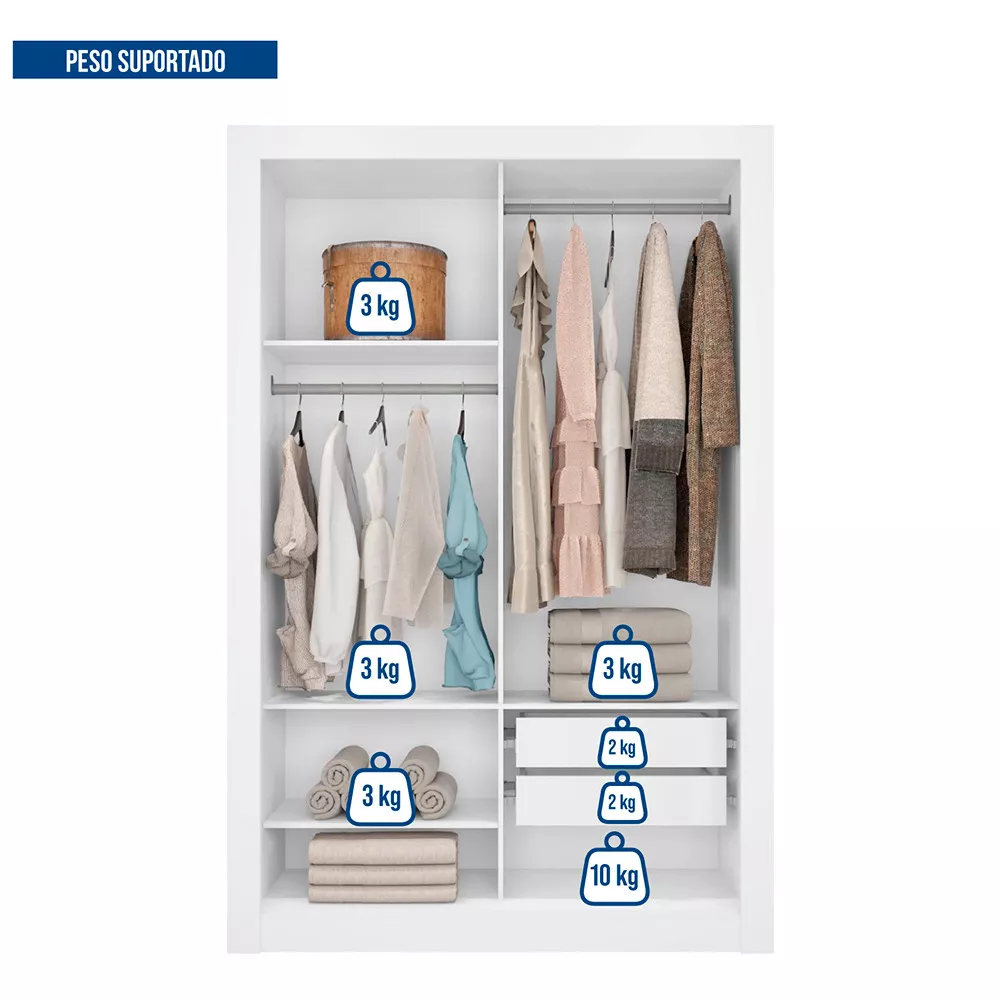Guarda Roupa 2 Portas 2 Gavetas Santiago Caemmun