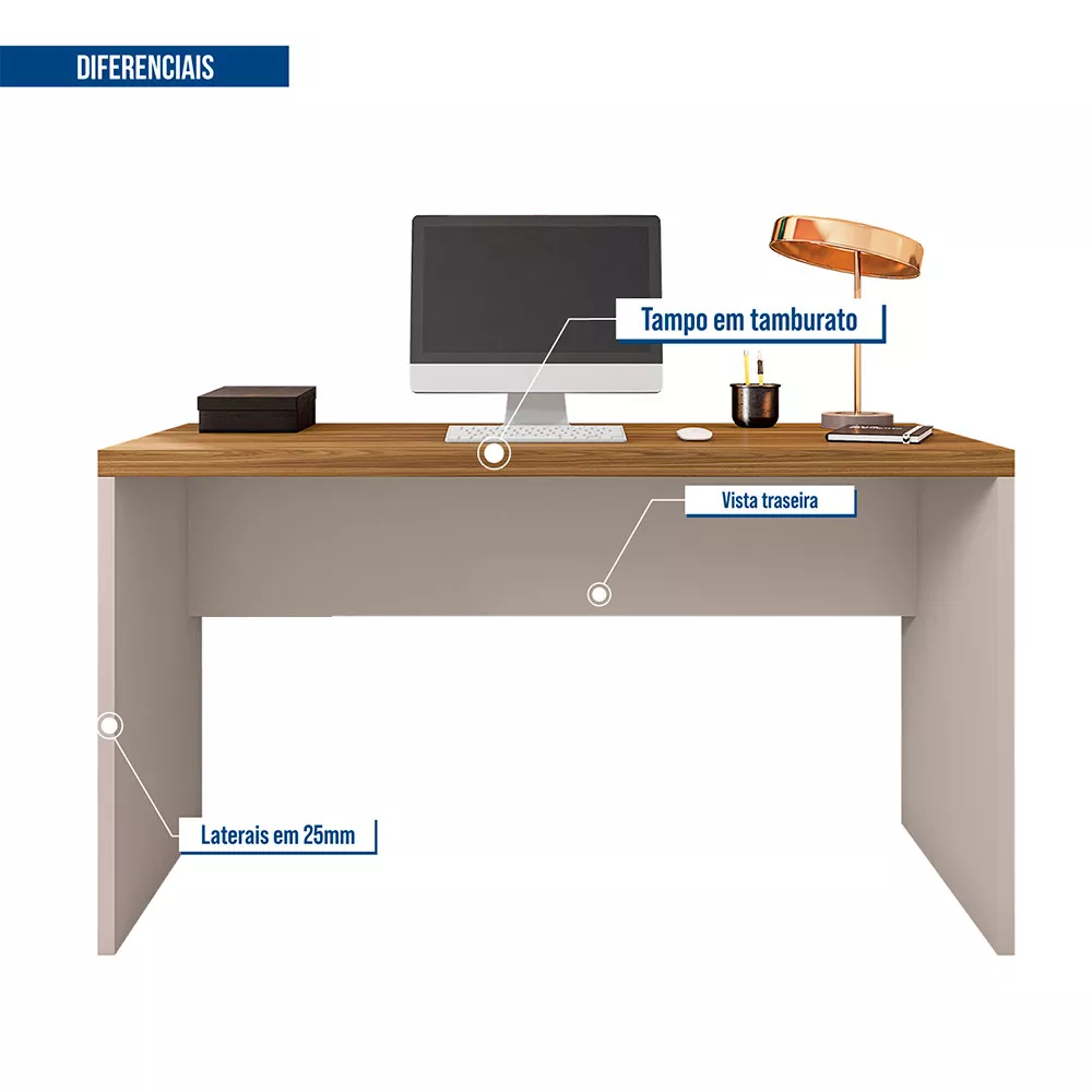 Mesa De Computador para Escritório Studio 1.3 Caemmun