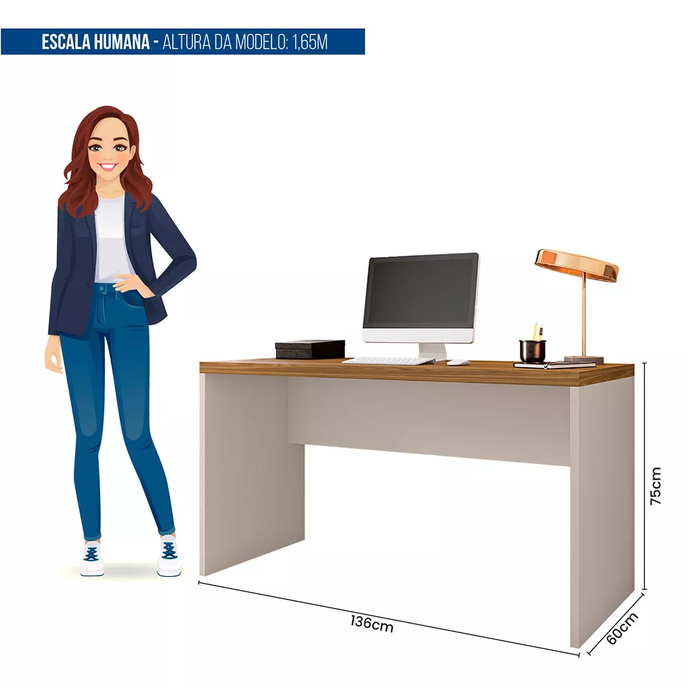 Mesa De Computador para Escritório Studio 1.3 Caemmun